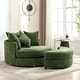 preview thumbnail 16 of 57, Roomfitters Modern 360° Swivel Barrel Chair with Hidden Storage Ottoman, Chenille Upholstery and Four Pillows