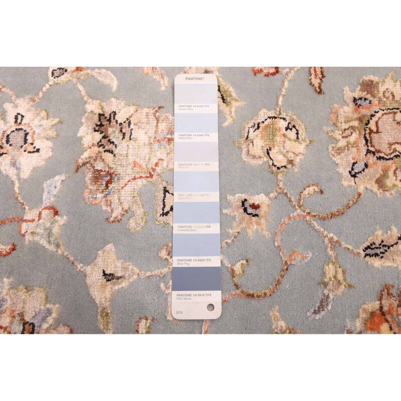 ECARPETGALLERY Hand-knotted Mirzapur Light Blue Viscose, Wool Rug - 7'11 x 10'3