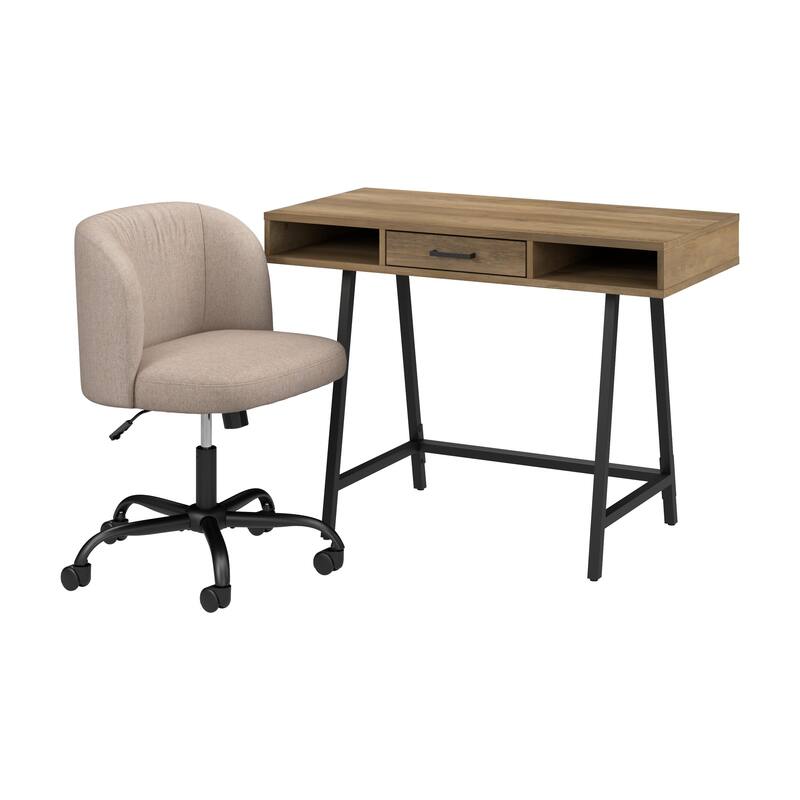 Bush Furniture Steele Small Writing Desk and Chair Set for Home Office
