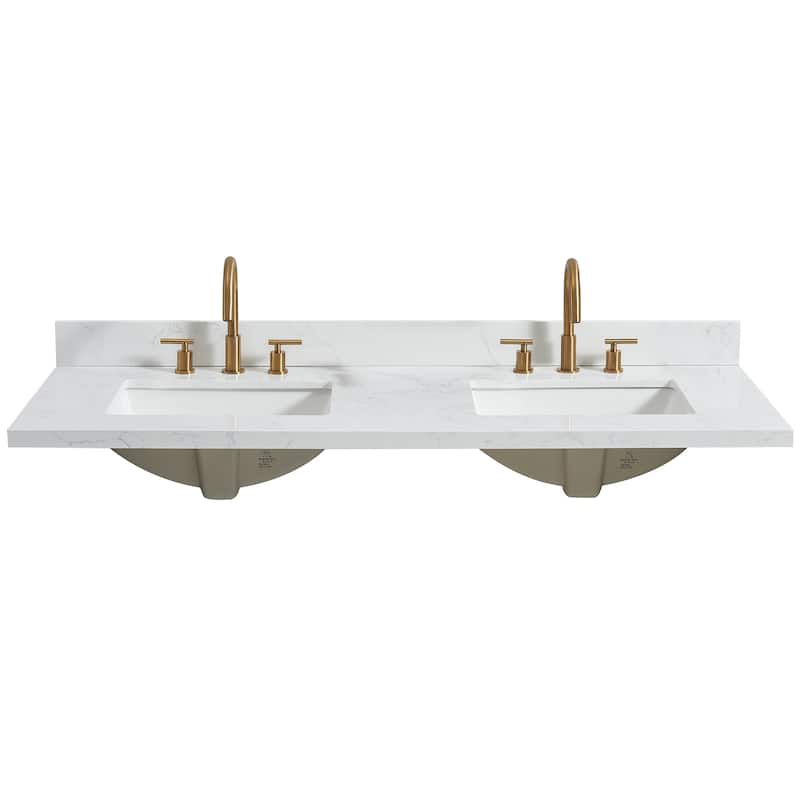 Jaen Composite Stone Vanity Top with White Rectangular Sink