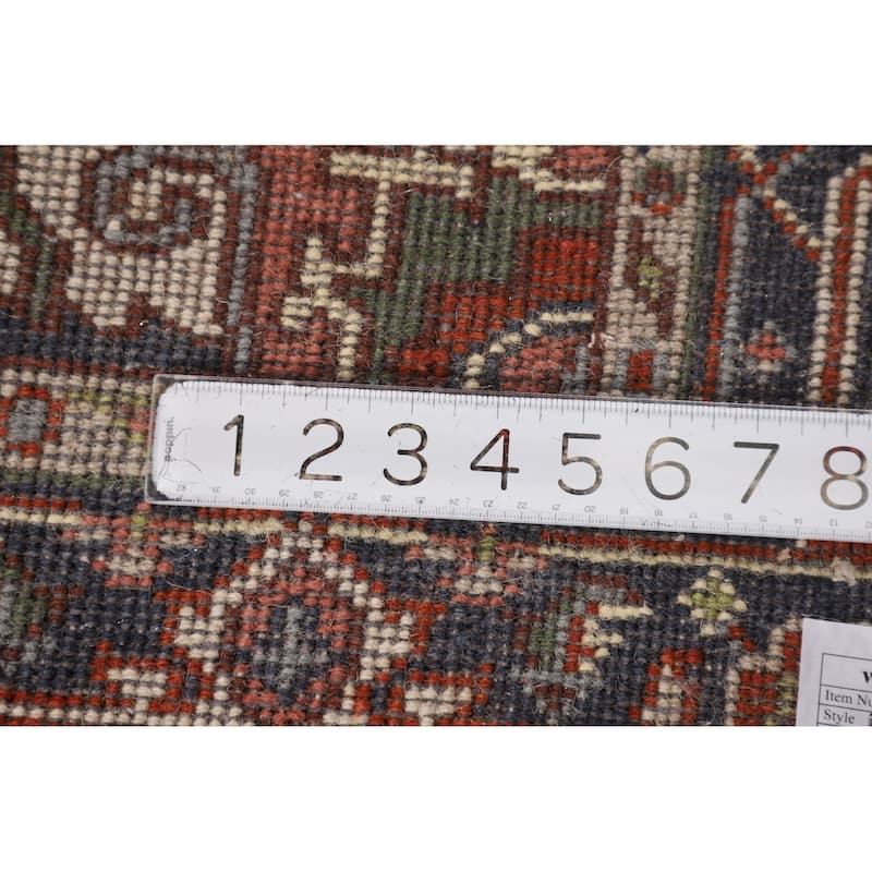 Orange Heriz Serapi Oriental Accent Rug Handmade Wool Carpet - 4'0" X 5'11"
