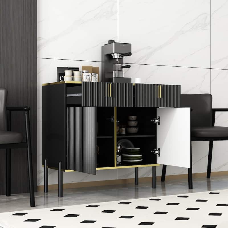 Sideboard Dresser Cabinet Storage Console Televison Table Pop-up Door