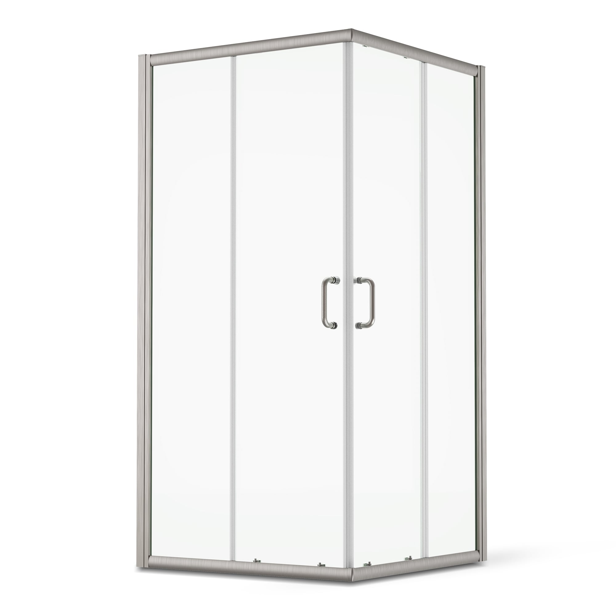 SUNNY SHOWER Corner Shower Enclosure with 1/4 in. Clear Glass Double Glass  Sliding Square Shower Doors 36 x 36 x 72 inch, Chrome Finish, Shower Base