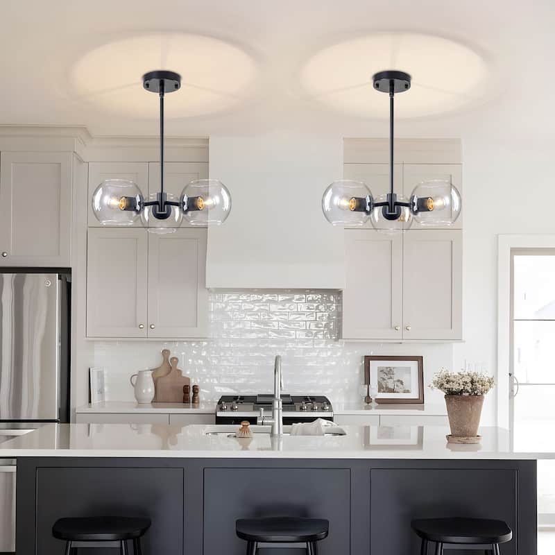 Starsky 3-Light Modern Clear Glass Sputnik Chandelier