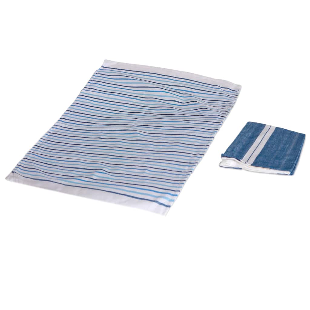 Novica Handmade Blue Taste Cotton Dish Towels (Set Of 2)