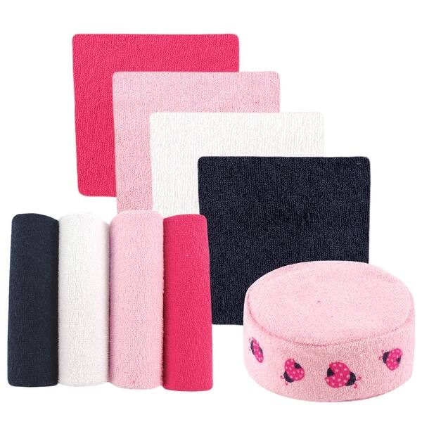 slide 1 of 1, Luvable Friends Baby Girl Washcloths with Bonus Sponge, Ladybug, 9X9 In - Ladybug - 9X9 In 9X9 In - Ladybug