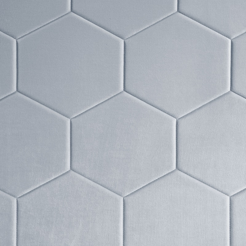 Honeycomb Modern Grey Velvet Headboard Storage Guest Bed by Furniture of America