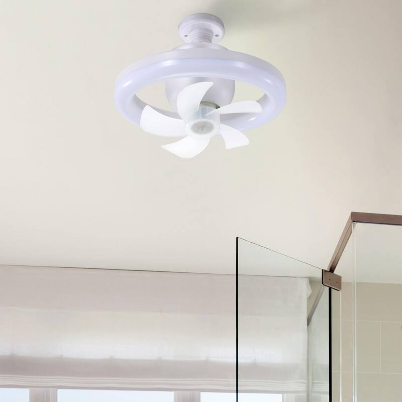 10 Inch Adjustable Wind Speed Ceiling Fan With Dimmable LED Light Remote Control