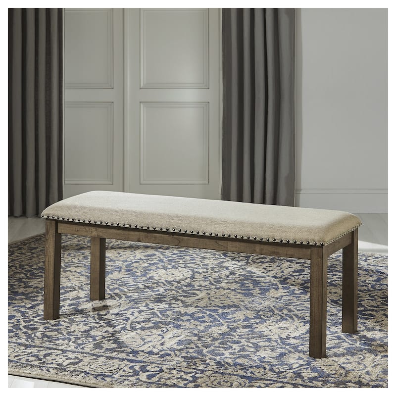 Moriville Upholstered Bench - Beige - Single - Beige - Dining Height