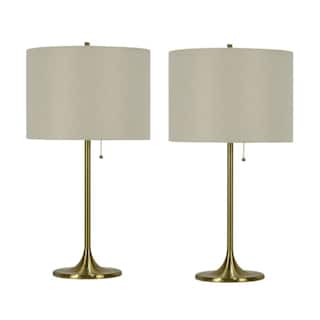 Pair of 26.5" Metal Table Lamps with Designer Shades - 26.5