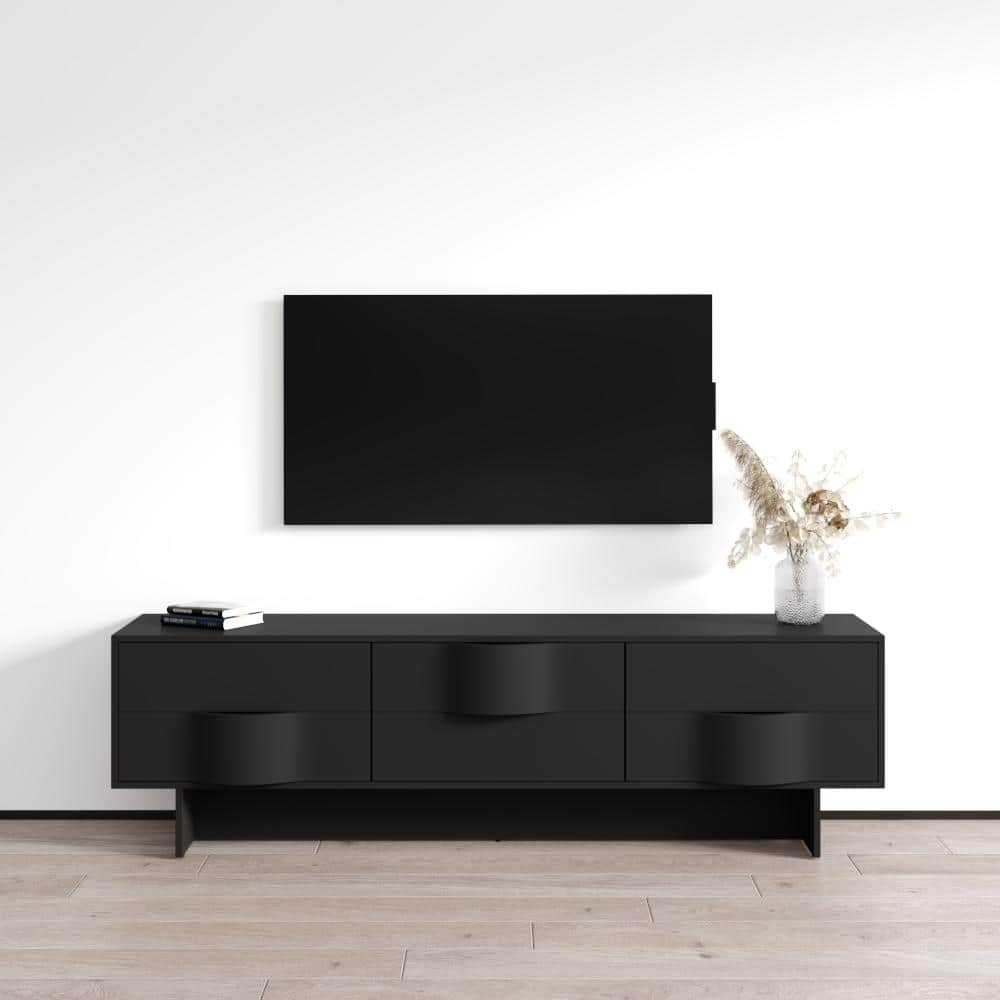 Meble Furniture Wave 01 Modern Matte 71" TV Stand Entertainment Console for up to 80" TVs - 70.9"W x 20.6"H x 17"D