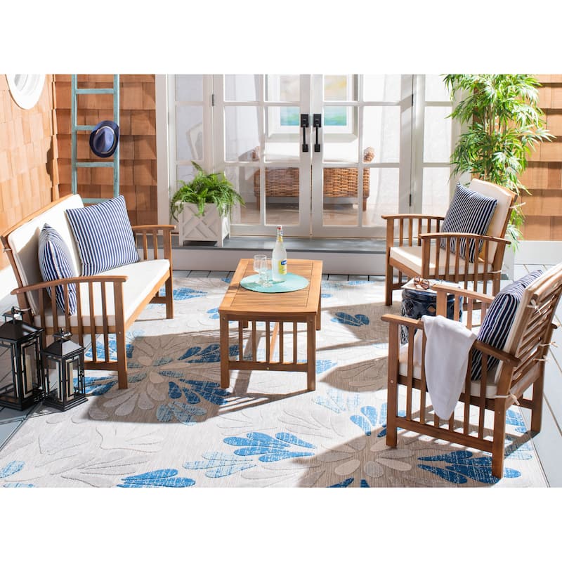 SAFAVIEH Outdoor Rocklin 4-piece Conversation Patio Set
