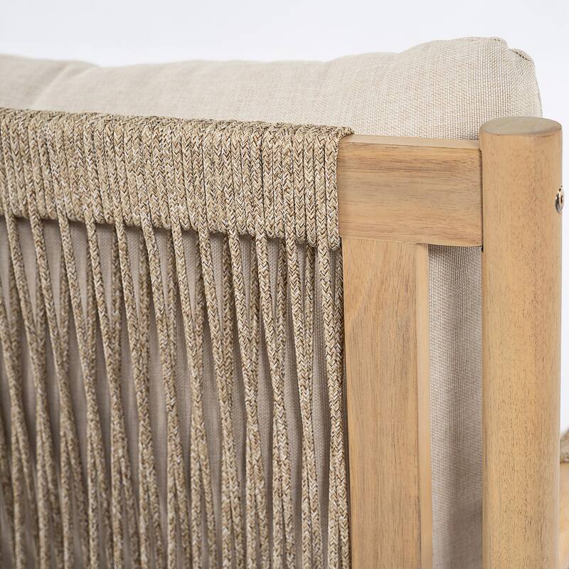 Christopher Knight Home - Modern Outdoor Solid Wood 3-Seater Sofa Set with Coffee Table - 3 - Seater