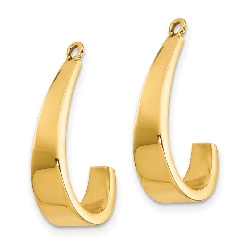 Curata 14k Yellow Gold Polished J Hoop Earrings Jackets - 20x5mm