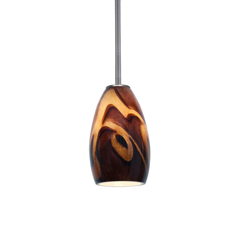 Access Lighting Champagne 1 Light LED Pendant - 5" Wide with Inca - Brushed Steel