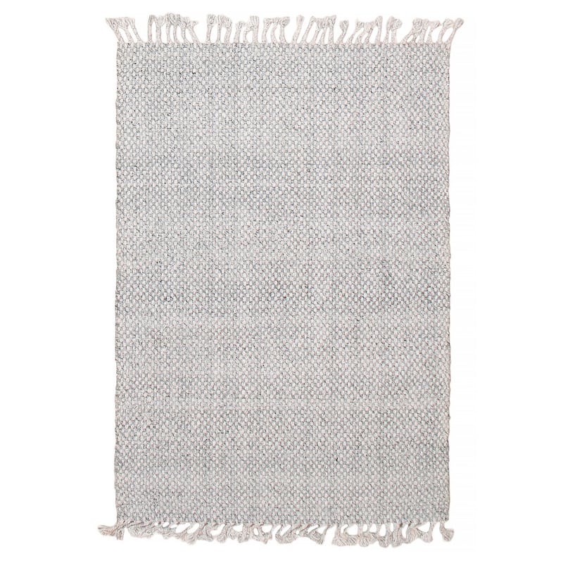ECARPETGALLERY Braid weave Sienna Grey Wool Rug - 4'2 x 6'0 - Light Grey - 4'2 x 6'0
