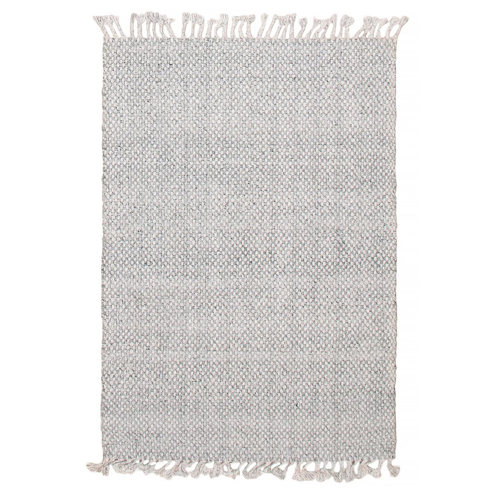 ECARPETGALLERY Braid weave Sienna Grey Wool Rug - 4'2 x 6'0