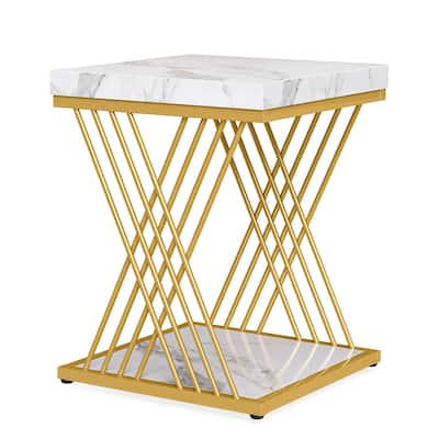 Square End Table,Mid-century Modern Bed Side Tables, Accent Table Living Room