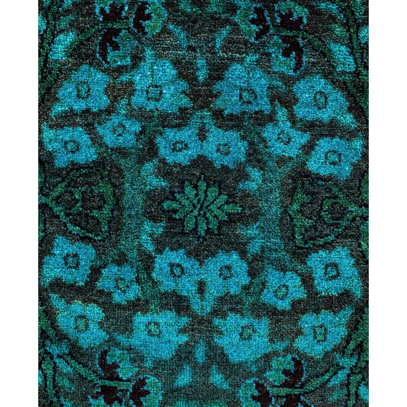 Overdyed One-of-a-Kind Hand-Knotted Area Rug - Green - 2' 8" x 10' 7"