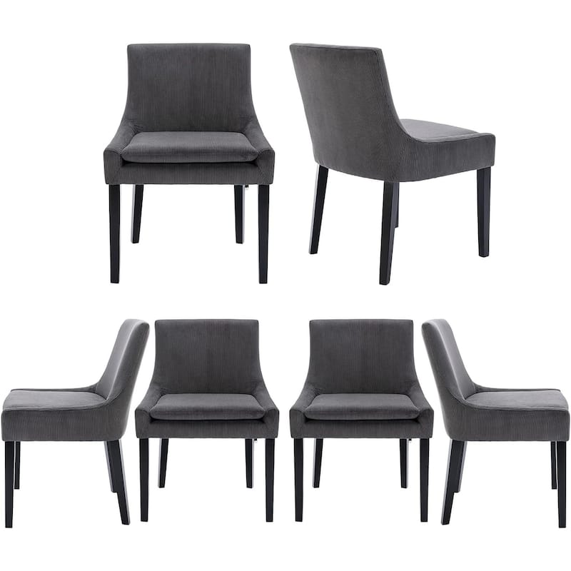 Upholstered Corduroy Accent Side Leisure Chairs with Soild Wood Legs
