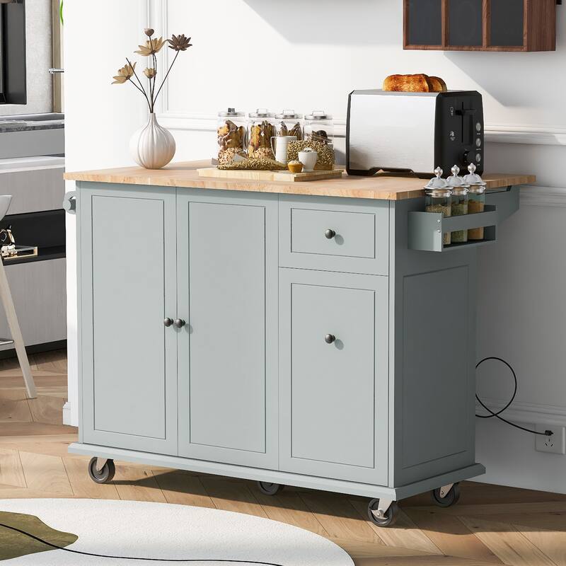 A Mobile Kitchen Island,Storage, Adjustable Shelves, Wheels