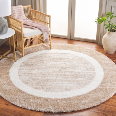 SAFAVIEH Tahoe Katjuscha Shag Modern 1.2-inch Thick Rug - 6'7" Round