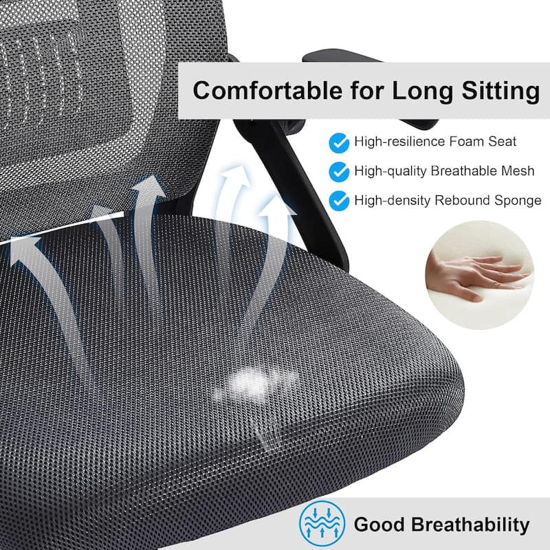 Javlergo Office Chair Mid Back Swivel Lumbar Support Desk Chair, Computer Ergonomic Mesh Chair with Armrest