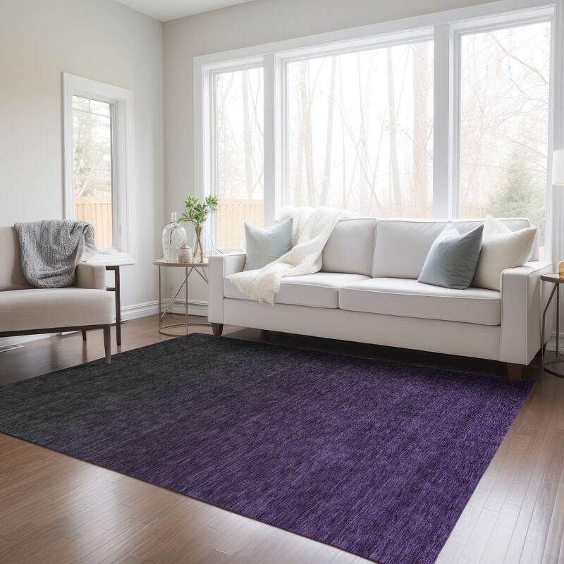 Machine Washable Indoor/ Outdoor Chantille Ombre Solid Rug