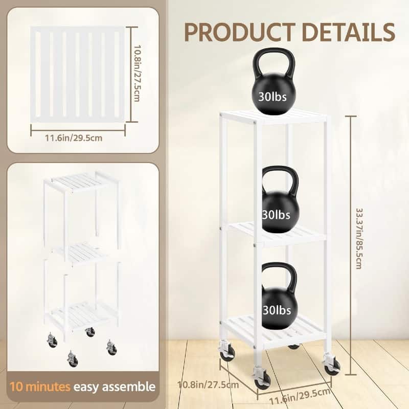 3 Tier Black Metal Plant Stand - 11.6 x 10.8 x 33.7 inches