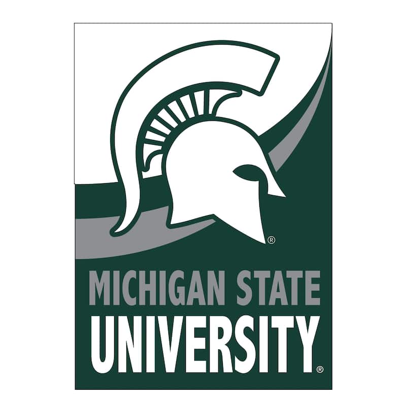 Michigan State University Burlap Flag House Size
