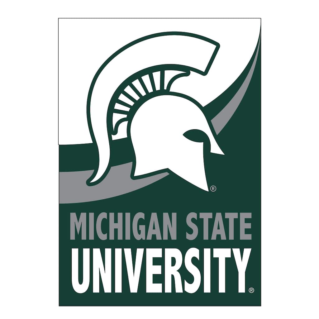 Michigan State University Burlap Flag House Size