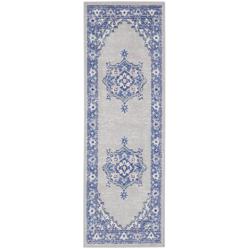 Fote Power Loomed Abstract Floral Traditional Stain Resistant Area Rug By HomeRoots - 72' X '24' X '0.39