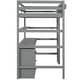 preview thumbnail 8 of 14, Gray Twin Size Solid Wood Loft Bed with Desk, Blackboard, and Drawers