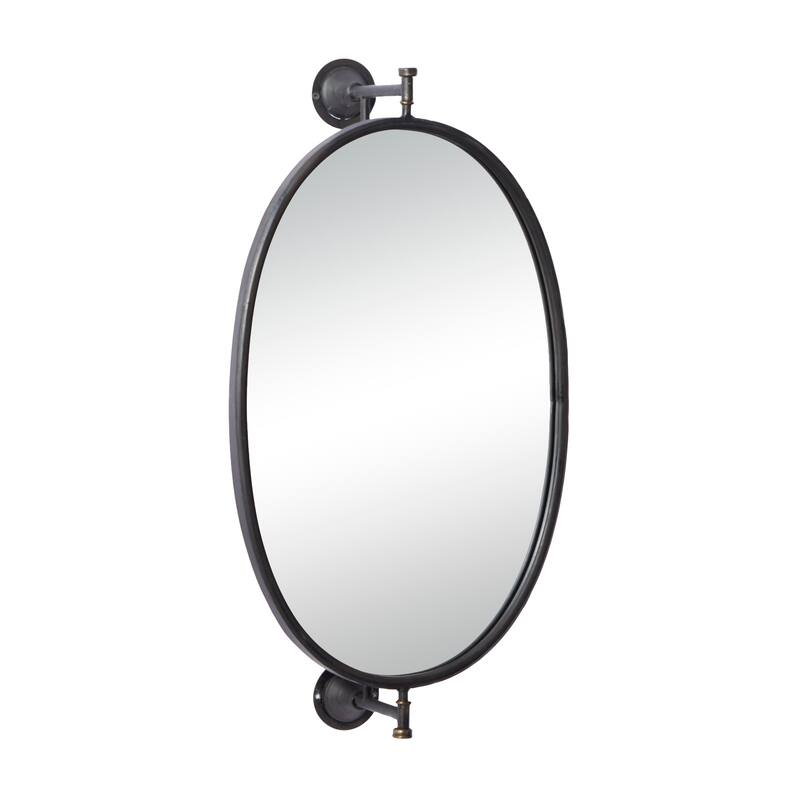 Black Wood Industrial Wall Mirror 29 x 15 x 7 - 15 x 7 x 29