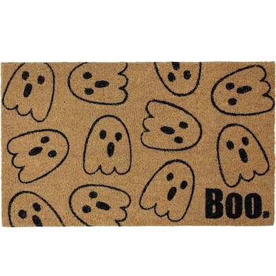 Natural Coir Boo with Ghosts Halloween Doormat 18" x 30" - 30