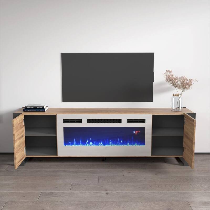 Woody WH-EF Electric Fireplace 77" TV Stand