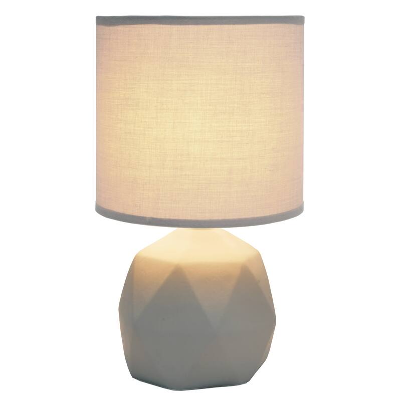 Geometric Concrete Table Lamp with Drum Shade - 10.5" - Gray