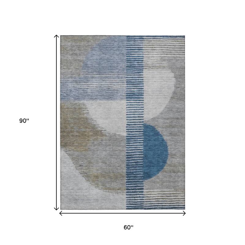 HomeRoots Geometric Transitional Rectangle Outdoor Rug