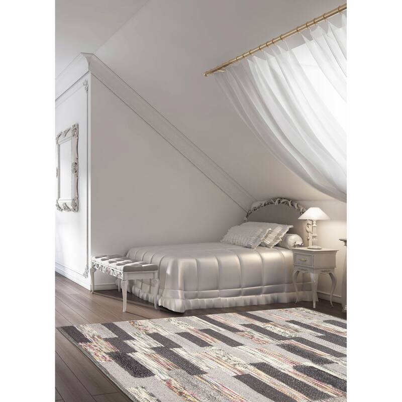 ECARPETGALLERY Braid weave Sienna Grey Wool Rug - 5'8 x 7'9