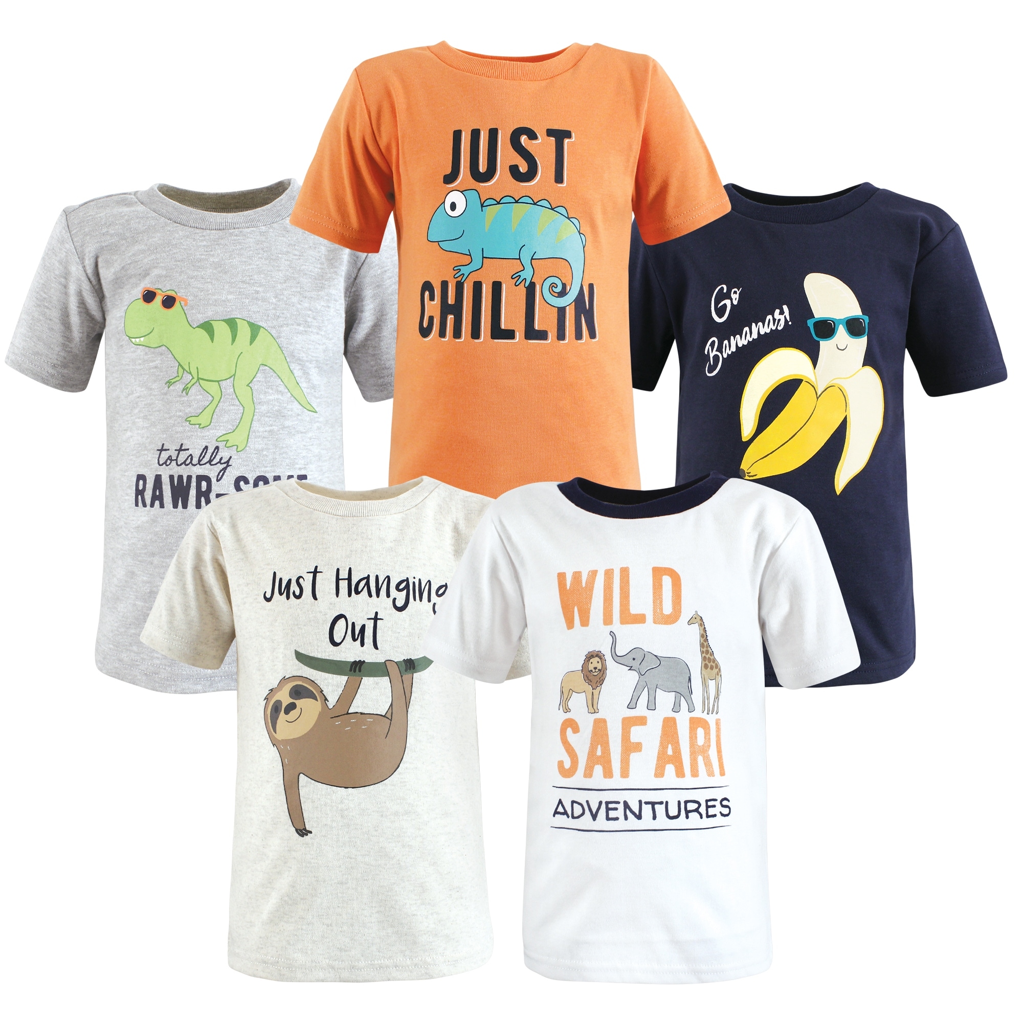 Hudson Baby Toddler Boy Short Sleeve T-Shirts, Cool Safari
