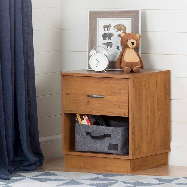 slide 2 of 12, South Shore Logik 1-Drawer Nightstand