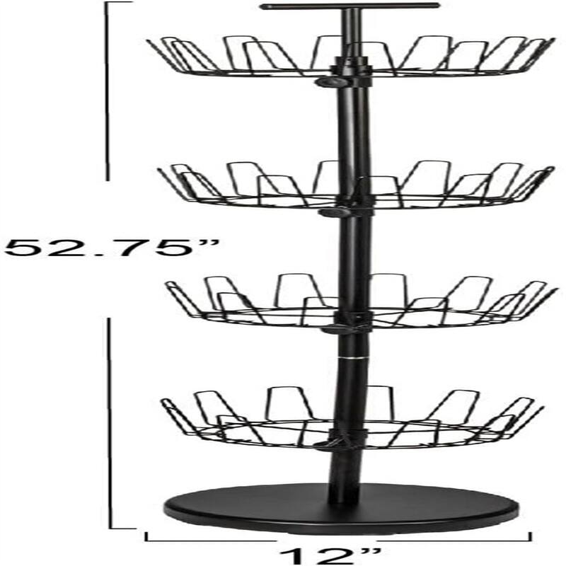 4 Tier Revolving Shoe Tree - 12"D x 12"W x 52"H