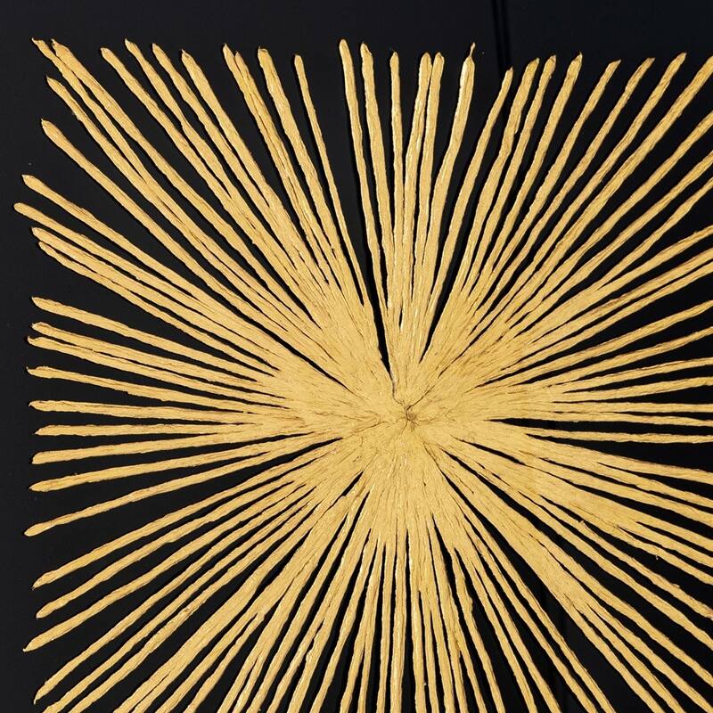 HomeRoots Starburst Gold Shadowbox Frame Textual Art Wall Art