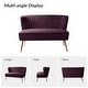preview thumbnail 88 of 114, HULALA HOME Monica Modern Velvet Curved Tufted Back Loveseat with Metal Tapered Legs