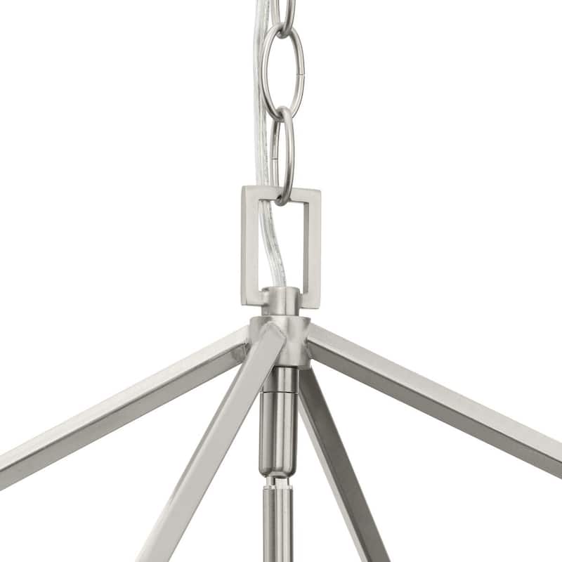 Hillcrest Collection Four-Light Brushed Nickel Transitional Hall & Foyer Light - 13 in x 13 in x 22 in