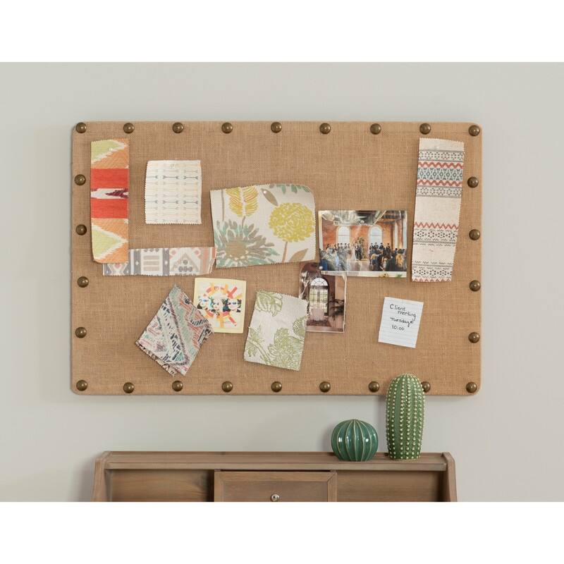 Burlap Corkboard with Nail-head Accents