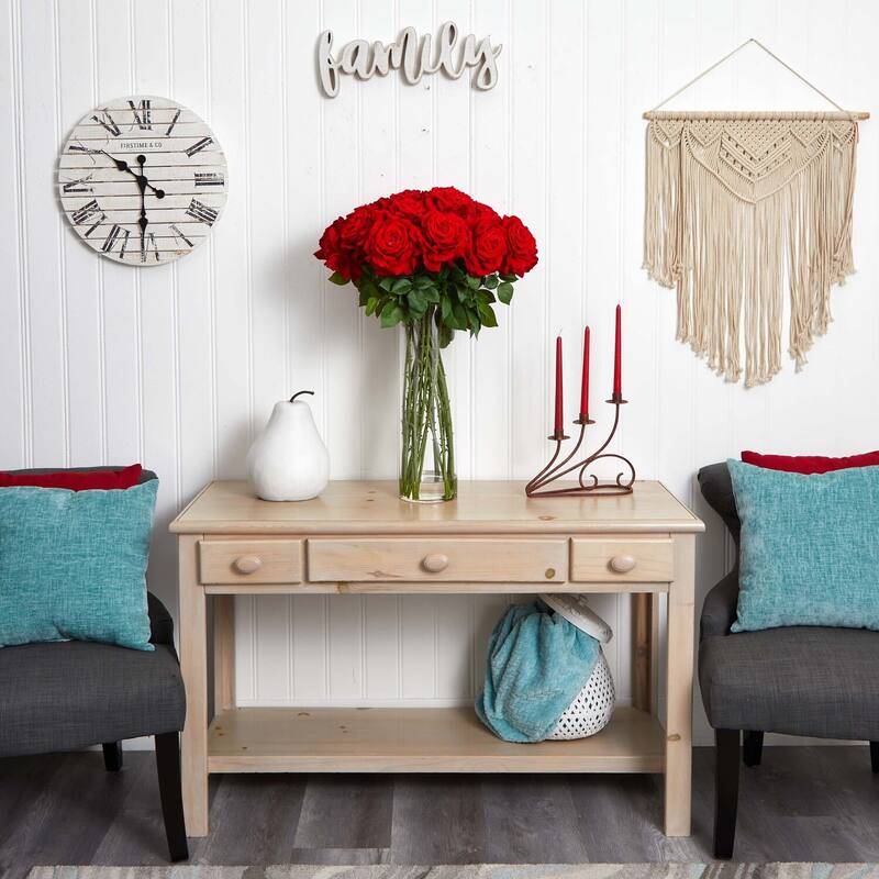 Silk Flower Arrangement - 31 Inch Tall Vase - Elegant Home Decor - Artificial Flowers for Living Room