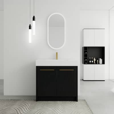 36 Inch Freestanding Bathroom Vanity with Resin Sink