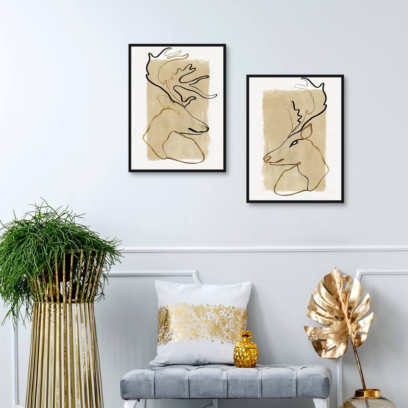 Antlers I, Antlers II by Eva Watts Canvas Art Prints
