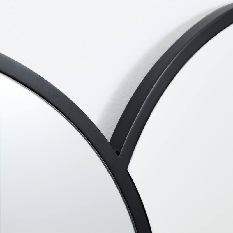 Triple Arch Black Metal Framed Decorative Wall Mirror - 31.5" H x 42.13" W x 0.59" D